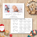 Cartão De Festividades 2 Foto 2025 Calendar Baby 1rua Natal<br><div class="desc">2 Foto 2025 Calendar Baby 1rua Natal. Disponível digitalmente e impresso. Celebrando sua nova chegada junto com suas saudações festivas. Meu Primeiro Natal está em um roteiro de na moda. Substitua facilmente a amostra de duas imagens por suas e personalize com seus nomes na frente e feliz ano novo saudando...</div>