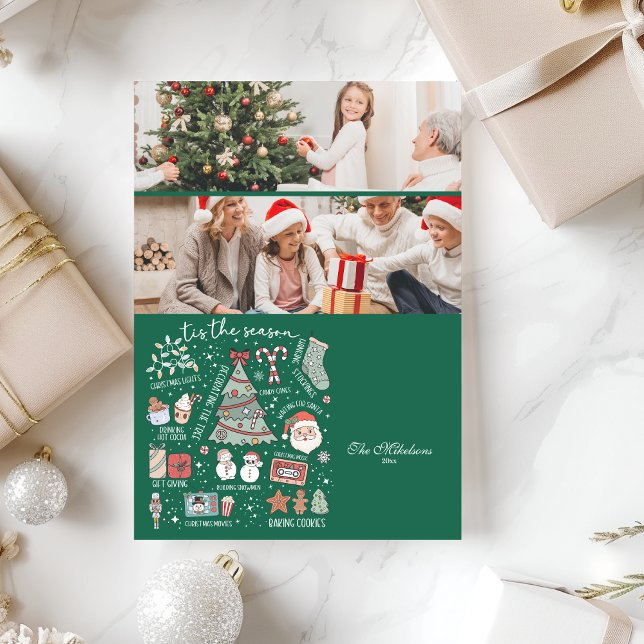 Cartão De Festividades 2 Foto: A Época Retro Natal Verde (Criador carregado)