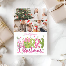 2 Foto Árvore de Natal Laço Rosa Verde Feliz Natal