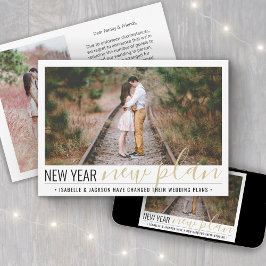 Cartão De Festividades 2 Foto Casamento Ano Novo Mudança de Planos Reduzi