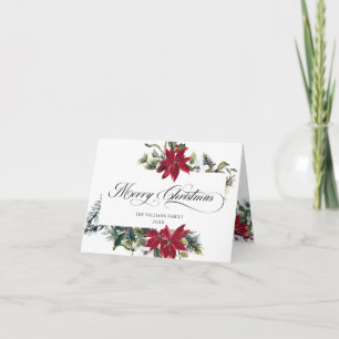 Cartão De Festividades 2 FOTO Elegante Saudação de Natal Poinsettia