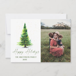 Cartão De Festividades 2 FOTO Elegante - Saudação Minimalista da Árvore d