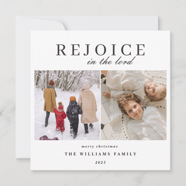 Cartão De Festividades 2 Foto Matthew 2:10-14 Bíblia Verso Natal (Frente)