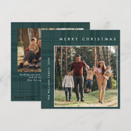 Cartão De Festividades 2 Foto Retro Xadrez de Natal Saudação