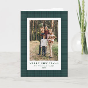 Cartão De Festividades 2 Foto Retro Xadrez de Natal Saudação