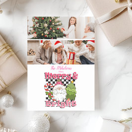 Cartão De Festividades 2 Fotografias com Verificação de Feliz e Brilho Na