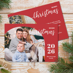 Cartão De Festividades 2 fotos Arca de Natal minimalista moderno