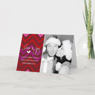Cartão De Festividades 311 Merry Chevron Holiday Photo Card