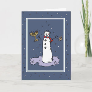 Cartão De Festividades 3341 Snowman Hanukkah