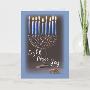 Cartão De Festividades 3346 Light, Peace, Joy, Hanukkah