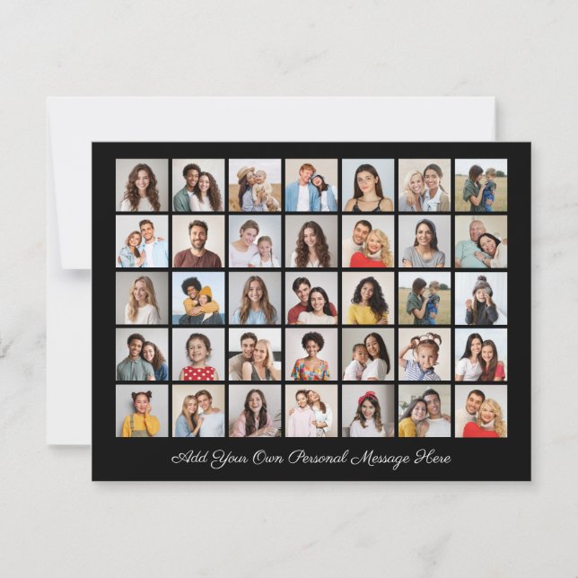 Cartão De Festividades 35 Colagem de Fotos Adicionar Sua Própria Saudação (Frente)