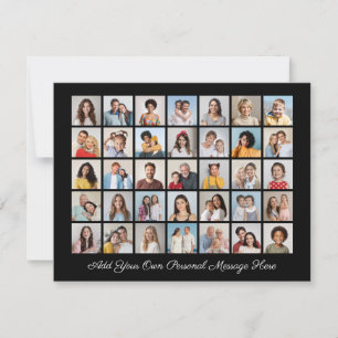 Cartão De Festividades 35 Colagem de Fotos Adicione Seu Próprio Agradecim