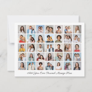 Cartão De Festividades 35 Colagem de Fotos Adicione Seu Próprio Agradecim