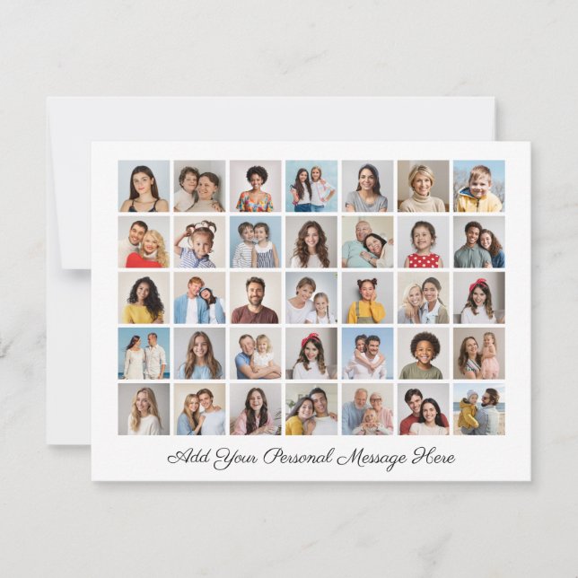 Cartão De Festividades 35 Colagem de Fotos Adicione Seu Próprio Agradecim (Frente)