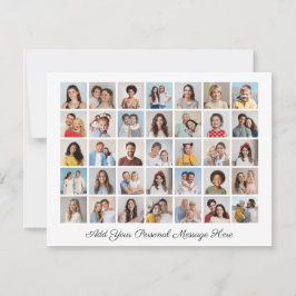 Cartão De Festividades 35 Colagem de Fotos Adicione Seu Próprio Agradecim