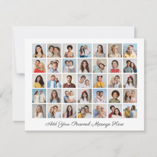 Cartão De Festividades 35 Colagem de Fotos Adicione Seu Próprio Agradecim