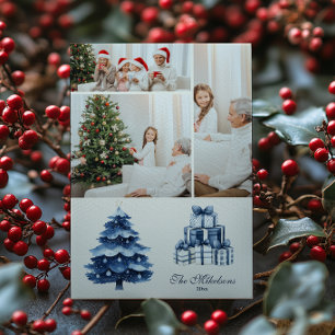 Cartão De Festividades 3 Azul Natal Aconchegante