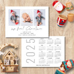 Cartão De Festividades 3 Foto 2025 Calendar Baby 1rua Natal<br><div class="desc">3 Foto 2025 Calendar Baby 1rua Natal. Disponível digitalmente e impresso. Celebrando sua nova chegada junto com suas saudações festivas. Meu Primeiro Natal está em um roteiro de na moda. Substitua facilmente a amostra de três imagens por suas próprias e personalize com seus nomes na frente e com a saudação...</div>