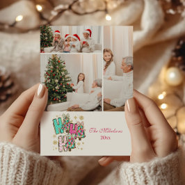 Cartão De Festividades 3 Foto Caprichoso Ho Ho Ho Natal Família