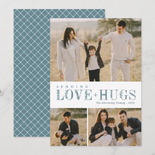 Cartão De Festividades 3 Foto Colagem Verde Cartas Amor Abraços Pousados