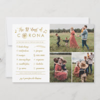 3 Foto Funny Corona | Dourado 12 dias branco