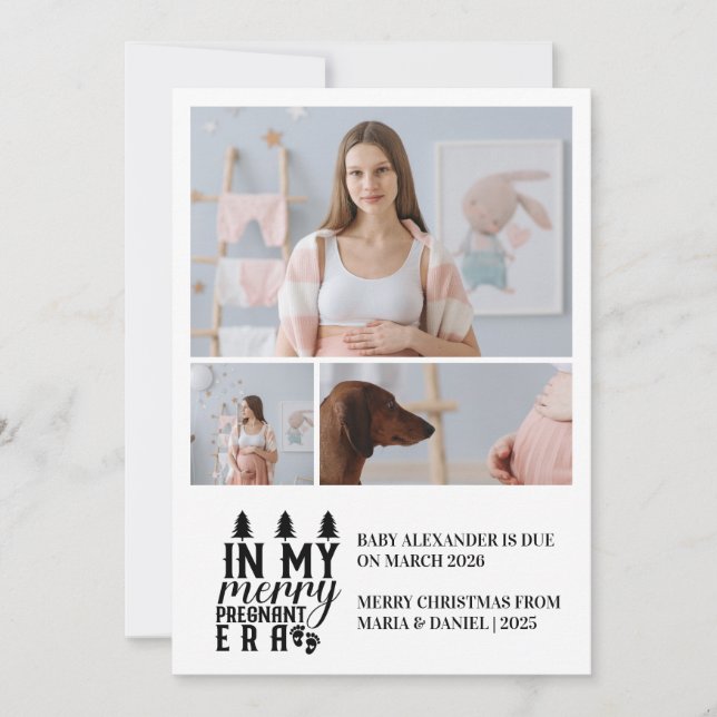 Cartão De Festividades 3 Foto Na Minha Feliz De Natal (Frente)