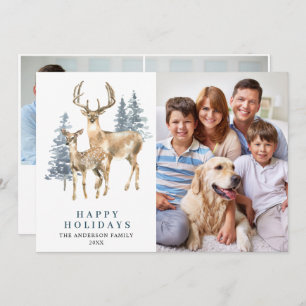 Cartão De Festividades 3 FOTO Natal Elegante Árvore de Pinheiros