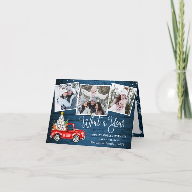 Cartão De Festividades 3 Foto: Quê um Ano de Caminhão de Fazenda Vermelha (Frente)