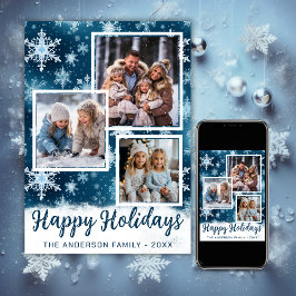 Cartão De Festividades 3 Foto Winter Wonderland Snowflakes Natal