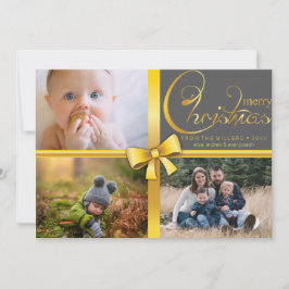 Cartão De Festividades 3 Fotografias vermelhas de Natal editáveis