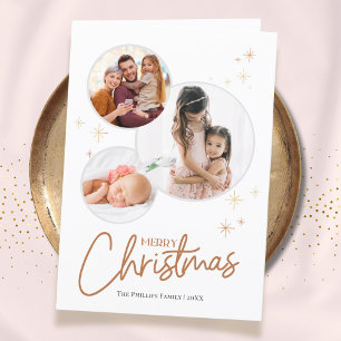 Cartão De Festividades 3 Fotos - Círculo Familiar Feliz Natal