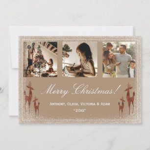 Cartão De Festividades 3 fotos de Natal Colagem de Férias no Natal 