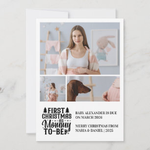 Cartão De Festividades 3 Mamãe fotográfica para estar grávida de Natal