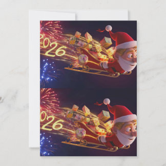 Cartão De Festividades 3D Santa Claus Christmas Greeting Card – Festive H