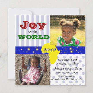 Cartão De Festividades 3Photo Joy to World Africa Adoption Card