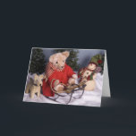 Cartão De Festividades 4019 Sledding Teddy Bear & Friends Natal<br><div class="desc">Apresentando a fotografia original de Ruth Garrison.</div>