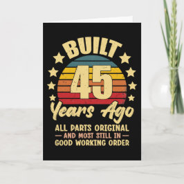 Cartão De Festividades 45 Years Ago All Parts Original 45th Birthday
