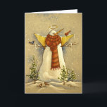 Cartão De Festividades 4907 Snow Angel & Birds Christmas<br><div class="desc">De uma pintura original em acrílico de Ruth Garrison.</div>