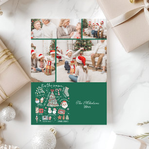 Cartão De Festividades 4 Foto: A Época Retro Natal Verde
