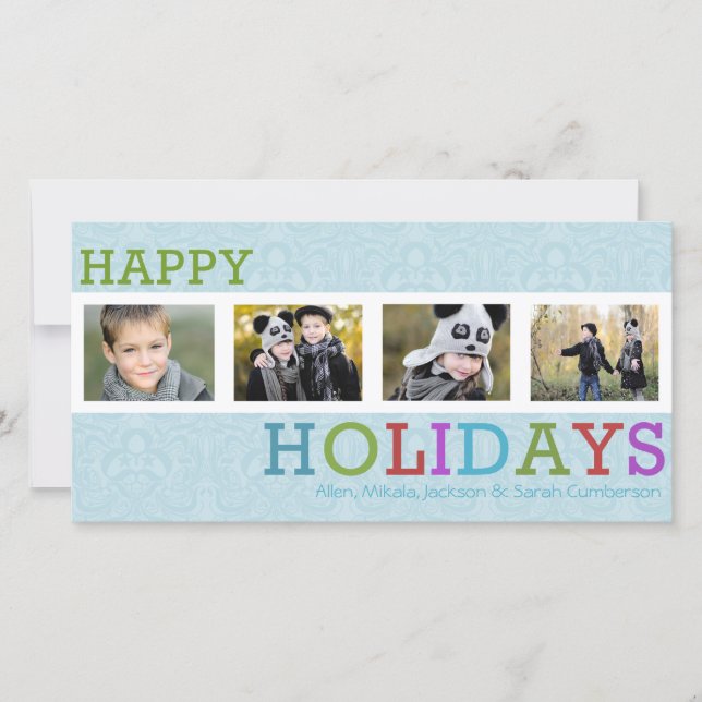 Cartão De Festividades 4 Foto Chic Frost Natal (Frente)