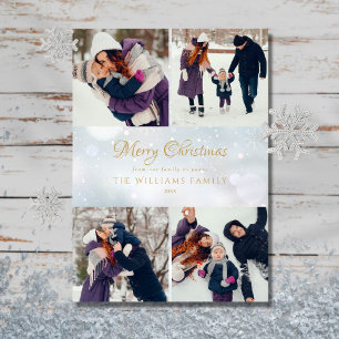 Cartão De Festividades 4 Foto Colagem Feliz Natal Frost de inverno