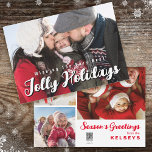 Cartão De Festividades 4 Foto Collage Natal<br><div class="desc">Este simples cartão de férias de colagem de 4 fotos moderno é uma maneira fácil de alcançar esta estação com algumas fotos personalizadas divertidas de memória da família para compartilhar. Personalize seu nome no verso.</div>
