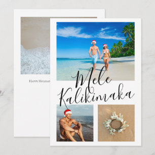 Cartão De Festividades 4 Foto Mele Kalikimaka Natal Personalizado