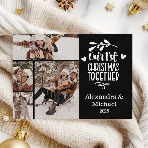 Cartão De Festividades 4 Foto Minimalista Primeiro Natal Juntos