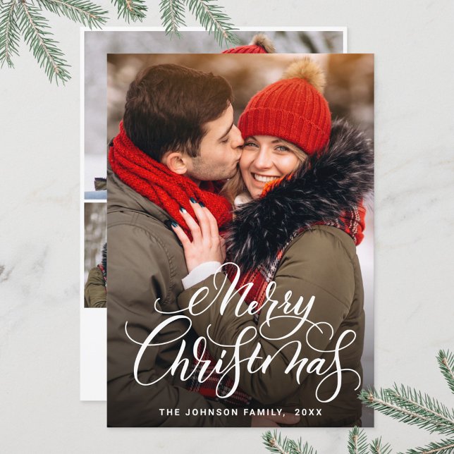 Cartão De Festividades 4 FOTO Moderna Feliz Natal Saudação (Criador carregado)