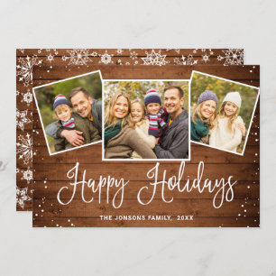 Cartão De Festividades 4 FOTO Natal Russo Madeira Marrom Saudação