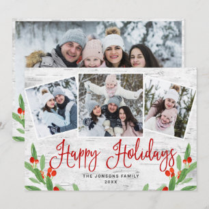 Cartão De Festividades 4 FOTO Natal Rustic Birtic Latido Saudação