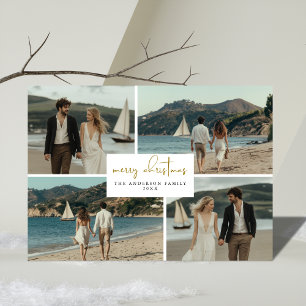 Cartão De Festividades 4 Fotografia Colagem Costeira Beachy Náutica Natal