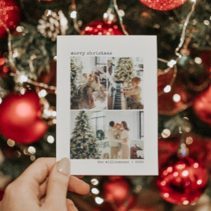 Cartão De Festividades 4 Máquina de escrever na coluna fotográfica Natal 