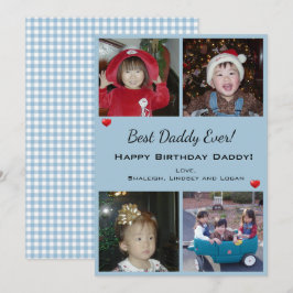 Cartão De Festividades 4 Pai De Aniversário Feliz De Colagem De Fotografi